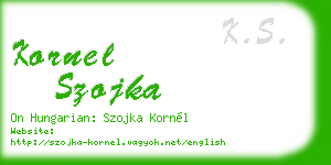 kornel szojka business card